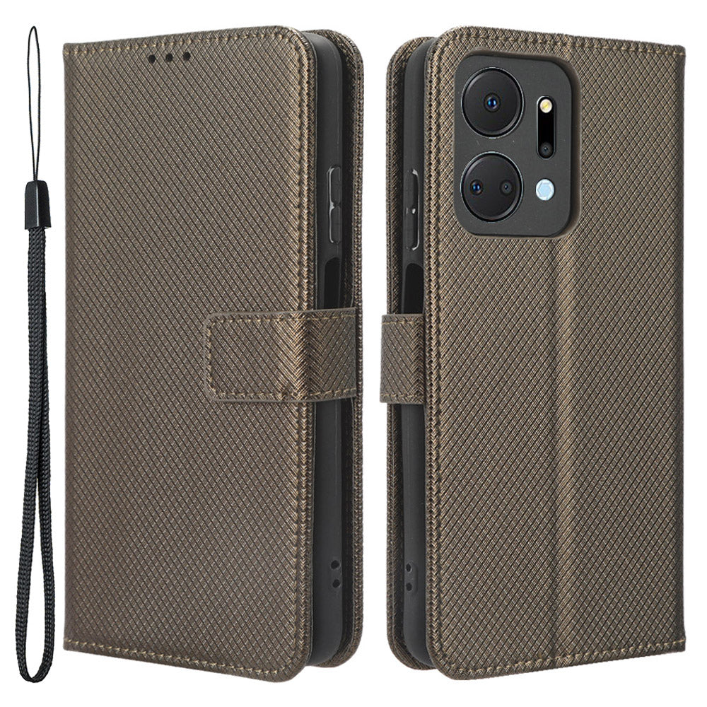 PU Leather Case for Honor X7a 5G Play7T 5G Diamond Texture Wallet Stand Mobile Phone Cover PU Leather Case for Honor X7a 5G Play7T 5G Diamond Texture Wallet Stand Mobile Phone Cover